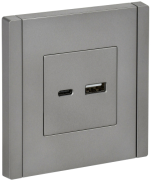 Розетка USB A+C FORTE&PIANO 18Вт FP551 (сталь) FP-U22-018-K46