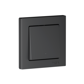 Выключатель Systeme Electric AtlasDesign Smart SBER Zigbee 1-клавишный с нейтралью 10А, схема 1 (карбон) ATN001015Z
