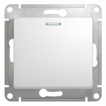 Выключатель одноклавишный с подсветкой Glossa (белый) GSL000113