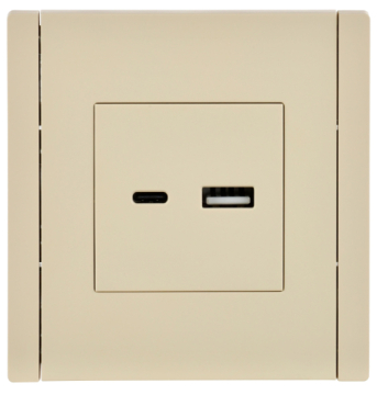 Розетка USB A+C FORTE&PIANO 3,1А FP450 (ваниль) FP-U22-D31-K10