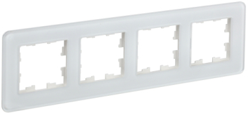 Рамка 4-м скругленная BRITE DECOR Белый матовый стекло РУ-4-2-Бр BR-M42-G-41-K01