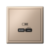 Розетка USB ArtGallery тип С высокоскор. заряд 65W QC PD (песочный) GAL001227