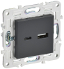 Розетка USB A+C 3,1А IEK SKANDY SK-R14T (титан) SK-U22-D31-K48