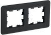 Рамка 2-м скругленная BRITE DECOR Черный матовый стекло РУ-2-2-Бр BR-M22-G-41-K02