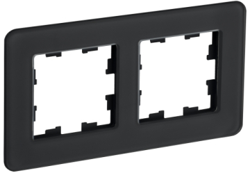Рамка 2-м скругленная BRITE DECOR Черный матовый стекло РУ-2-2-Бр BR-M22-G-41-K02