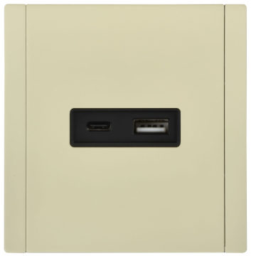 Розетка USB A+C FORTE&PIANO 3,1А  FP850M (металл слоновая кость) FP-U22-D31-M-K41