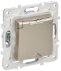 Розетка с крышкой 16А IP44 IEK SKANDY SK-R11Sh (шампань) SK-R16-16-44-K37