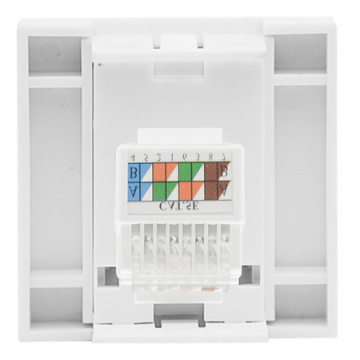 Розетка DEC RJ45 UTP кат.5e Donel 2 модуля (45х45мм) белый DECF12EW5