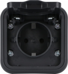 Рамка с крышкой для скрытой установки розетки IP55 W55 Donel (антрацит) DIP62028
