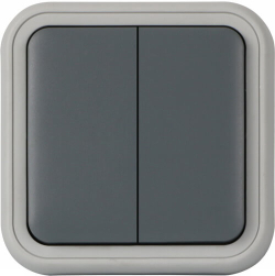 Рамка с клавишей для скрытой установки переключателя 2-х клавишного IP55 W55 Donel (серый) DIP60840