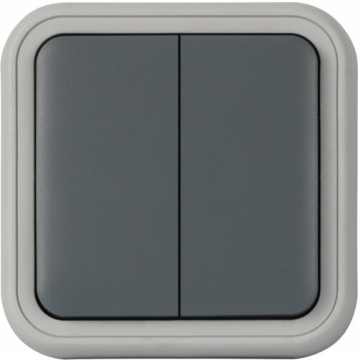 Выключатель 2 кл проходной встраиваемый IP55 цвет W55 Donel (серый) DIP60840+DIP10800+DIP80640