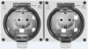 Розетка двойная DIP66 Donel с крышкой накладная IP 66 (серый) DIP66SO2