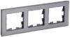 Рамка 3-м BRITE DECOR Серый глянец стекло РУ-3-2-БрСе BR-M32-G-K03