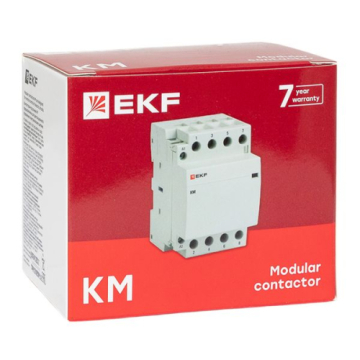 Контактор модульный EKF PROxima КМ 25А 4NО (3 мод.) 24В АС km-3-25-40-24v