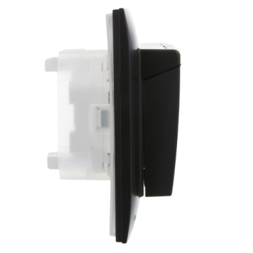 Розетка 2-ая с/з с крышкой 16А в сборе IP44 IEK SKANDY SK-R12Bl (черный) SK-R26-16-44-K02-F