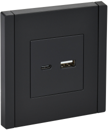 Розетка USB A+C FORTE&PIANO 18Вт FP151 (черный) FP-U22-018-K02