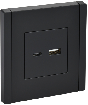 Розетка USB A+C FORTE&PIANO 18Вт FP151 (черный) FP-U22-018-K02