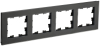 Рамка 4-м BRITE DECOR Черный матовый стекло РУ-4-2-Бр BR-M42-G-31-K02