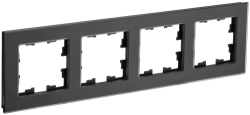 Рамка 4-м BRITE DECOR Черный матовый стекло РУ-4-2-Бр BR-M42-G-31-K02