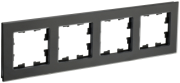 Рамка 4-м BRITE DECOR Черный матовый стекло РУ-4-2-Бр BR-M42-G-31-K02