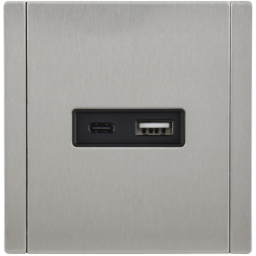 Розетка USB A+C FORTE&PIANO 18Вт FP751M (металл никель) FP-U22-018-M-K50