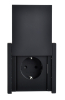Розетка с крышкой FORTE&PIANO винтовое крепление 16А IP44 FP121 (черный) FP-R16-16-44-K02