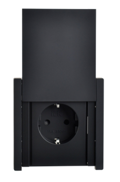 Розетка с крышкой FORTE&PIANO винтовое крепление 16А IP44 FP121 (черный) FP-R16-16-44-K02