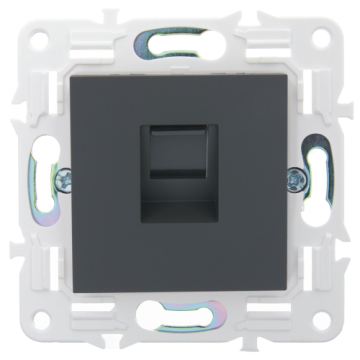 Розетка компьютерная IEK SKANDY RJ45 кат.5E SK-K01G (графит) SK-K10-1-K53