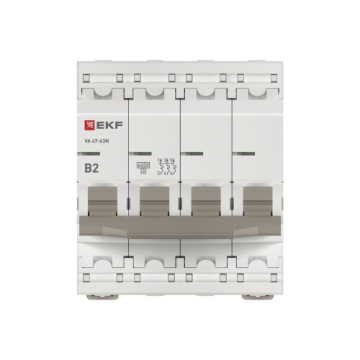 Автоматический выключатель EKF PROXIMA ВА 47-63N 4Р 2А 6кА (х-ка B) M636402B