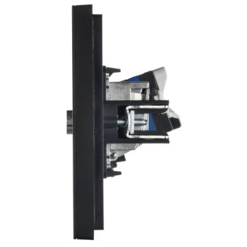 Розетка TV+RJ45 кат.6 FORTE&PIANO FP137M (металл черный) FP-AK20-2-M-K02