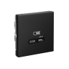 Розетка USB ArtGallery тип С высокоскор. заряд 65W QC PD (карбон) GAL001027