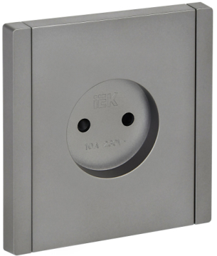 Розетка без заземления со шторками FORTE&PIANO 10А FP517 (сталь) FP-R13-10-K46