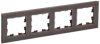 Рамка 4-м BRITE DECOR Темная бронза глянец стекло  РУ-4-2-БрТБ BR-M42-G-K45
