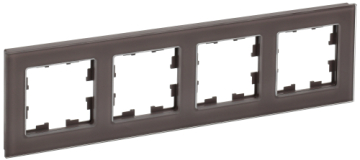 Рамка 4-м BRITE DECOR Темная бронза глянец стекло  РУ-4-2-БрТБ BR-M42-G-K45