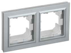 Рамка 2-м BRITE Алюминий IP44 РУ-2-БрА-44 BR-M22-44-K47