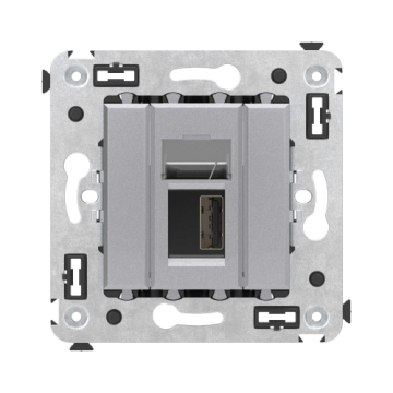 Розетка Avanti USB 2.0 одинарная в стену тип А (Закаленная сталь) 4404403