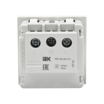 Розетка IEK PRIMER 2P+E со шторками 2 модуля РКС-20-30-П-К (белая) PR-KK40D-RSZH-2-2-K01