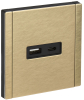 Розетка USB A+C FORTE&PIANO 3,1А FP650M (металл шампань) FP-U22-D31-M-K37
