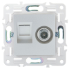 Розетка TV+RJ45 кат.6E IEK SKANDY SK-A15S (серебряный) SK-AK20-2-K23