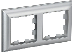 Рамка 2-м BRITE DECOR Алюминий 3D-форма РУ-2-Бр BR-M22-12-K47