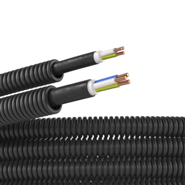 Гофра ПНД DKC 16мм черная с кабелем ВВГнг(А)-LS 3х1,5 РЭК ГОСТ+ (100м) 7L716100
