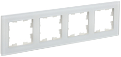 Рамка 4-м BRITE DECOR Белый матовый стекло РУ-4-2-Бр BR-M42-G-31-K01