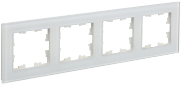 Рамка 4-м BRITE DECOR Белый матовый стекло РУ-4-2-Бр BR-M42-G-31-K01