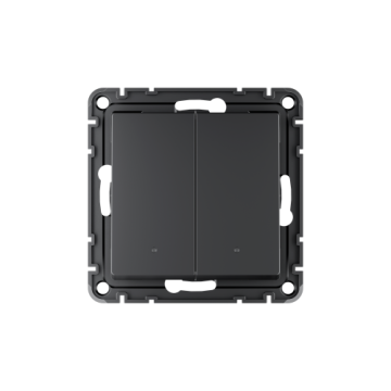 Выключатель Systeme Electric AtlasDesign Smart SBER Zigbee 2-клавишный с нейтралью 10А, схема 1 (карбон) ATN001017Z