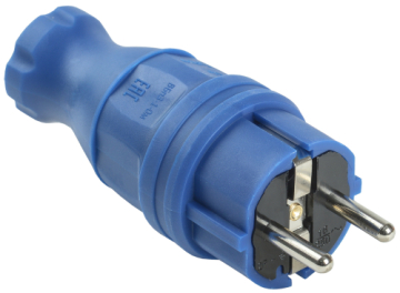 Вилка прямая IEK OMEGA IP44 ВБп3-1-0м (синяя) PKR01-016-2-K07