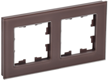 Рамка 2-м BRITE DECOR Темная бронза глянец стекло РУ-2-2-БрТБ BR-M22-G-K45