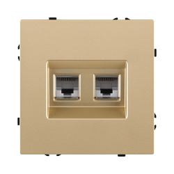 Розетка двойная Ethernet RJ45 Cat.6, золотой Kollinger Eclipse EC-018GD EC-018GD