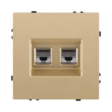 Розетка двойная Ethernet RJ45 Cat.6, золотой Kollinger Eclipse EC-018GD EC-018GD