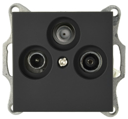 Розетка TV+FM+SAT Jasmart G оконечная (черный матовый) G6206PB