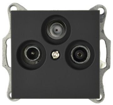 Розетка TV+FM+SAT Jasmart G оконечная (черный матовый) G6206PB